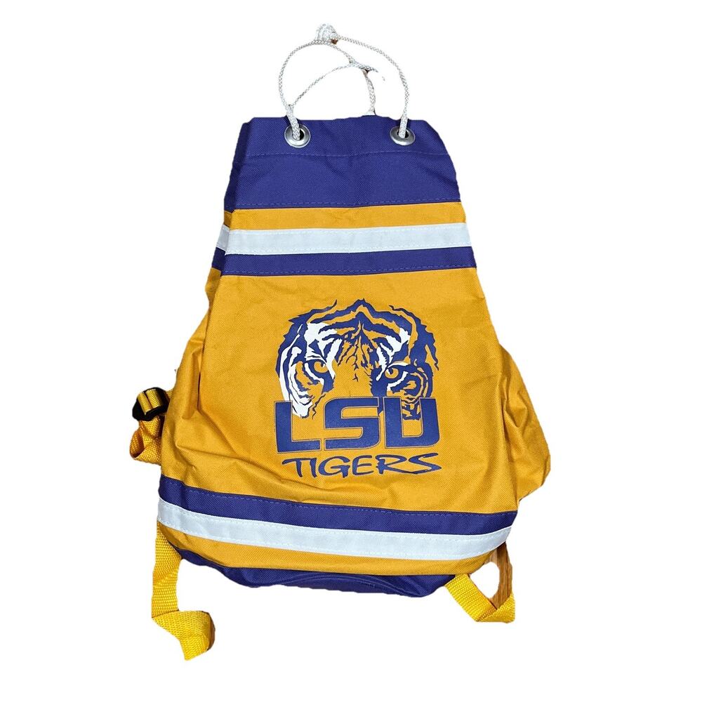 LSU Tigers Drawstring Backpack Purple Gold College Team‎ Bag